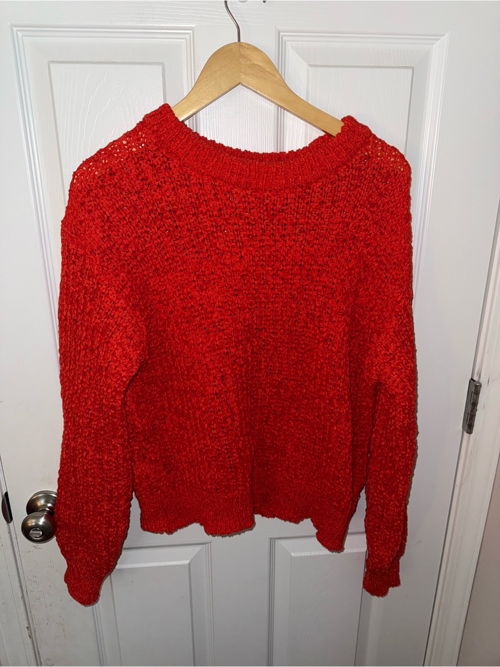 a new day Red Chunky Crewneck Sweater